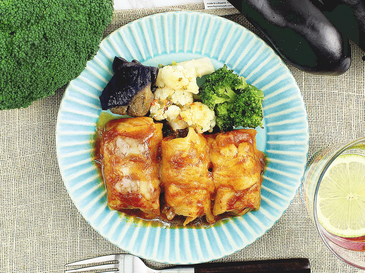 ロールキャベツのチーズデミ弁当