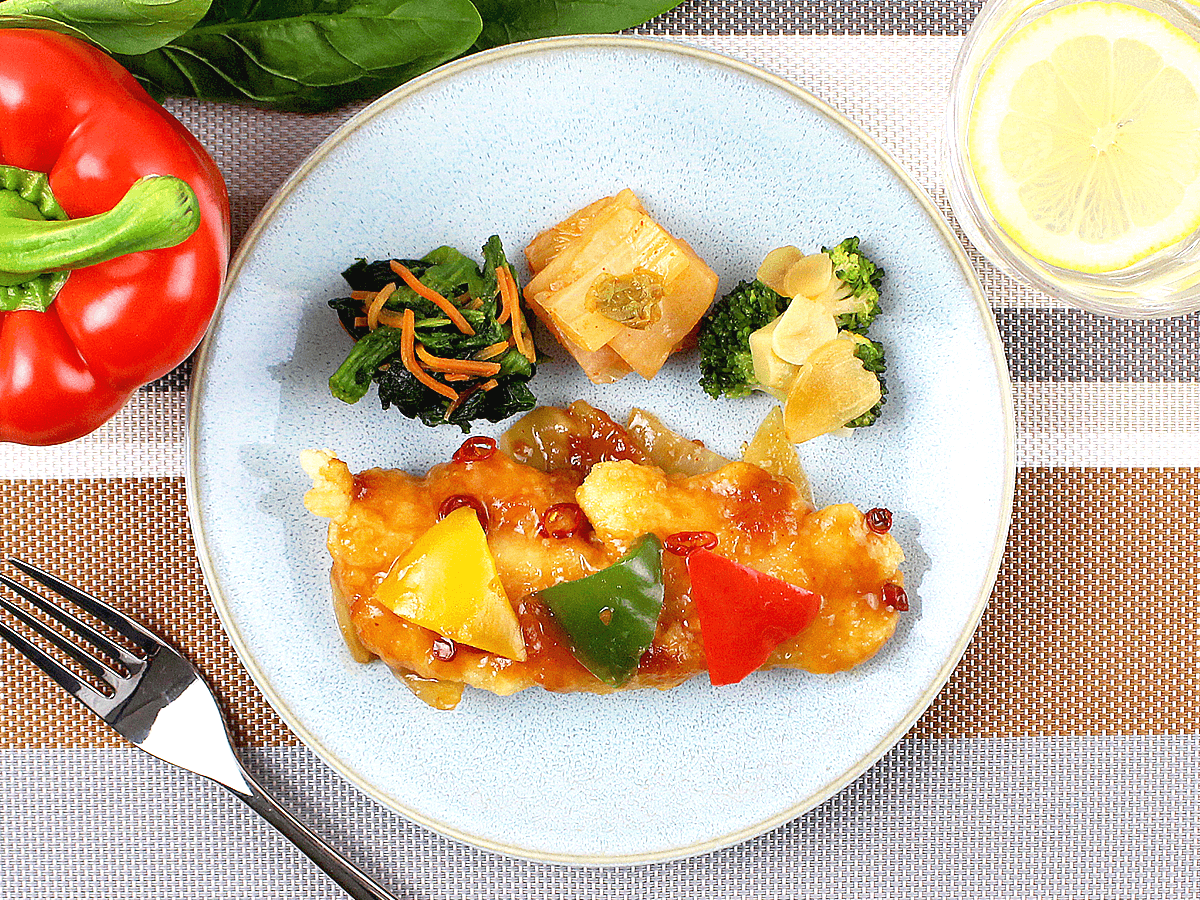 白身魚の甘酢ソース弁当